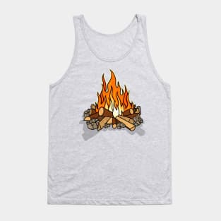 Cosy Campfire Digital Illustration Tank Top